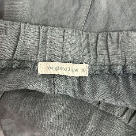 Sea Glass Lane Gray Linen Wide Leg Easy Long Pants Size M - Picture 6 of 12
